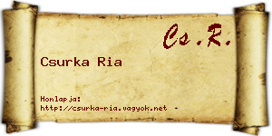 Csurka Ria névjegykártya